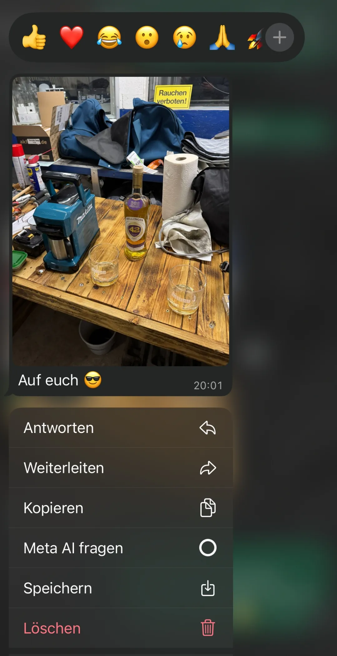 WhatsApp-Rückmeldung eines Kunden